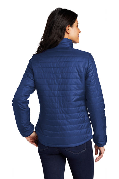 Custom Embroidered Port Authority Women's Packable Puffy Jacket L850,Cobalt Blue