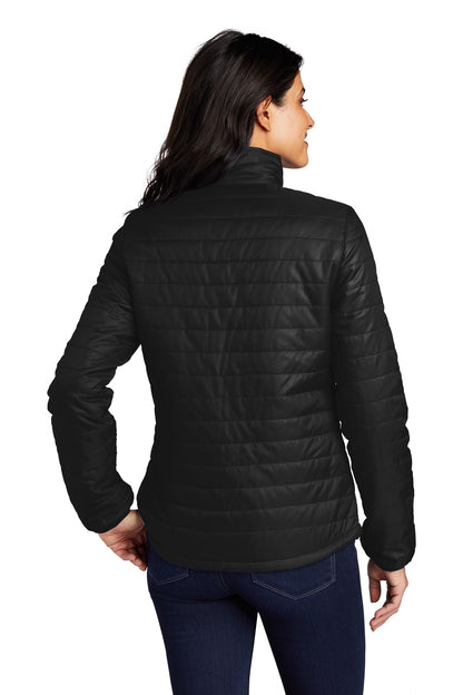 Custom Embroidered Port Authority Women's Packable Puffy Jacket L850,Deep Black
