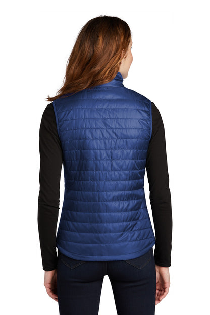 Custom Embroidered Port Authority  Women's Packable Puffy Vest L851,Cobalt Blue