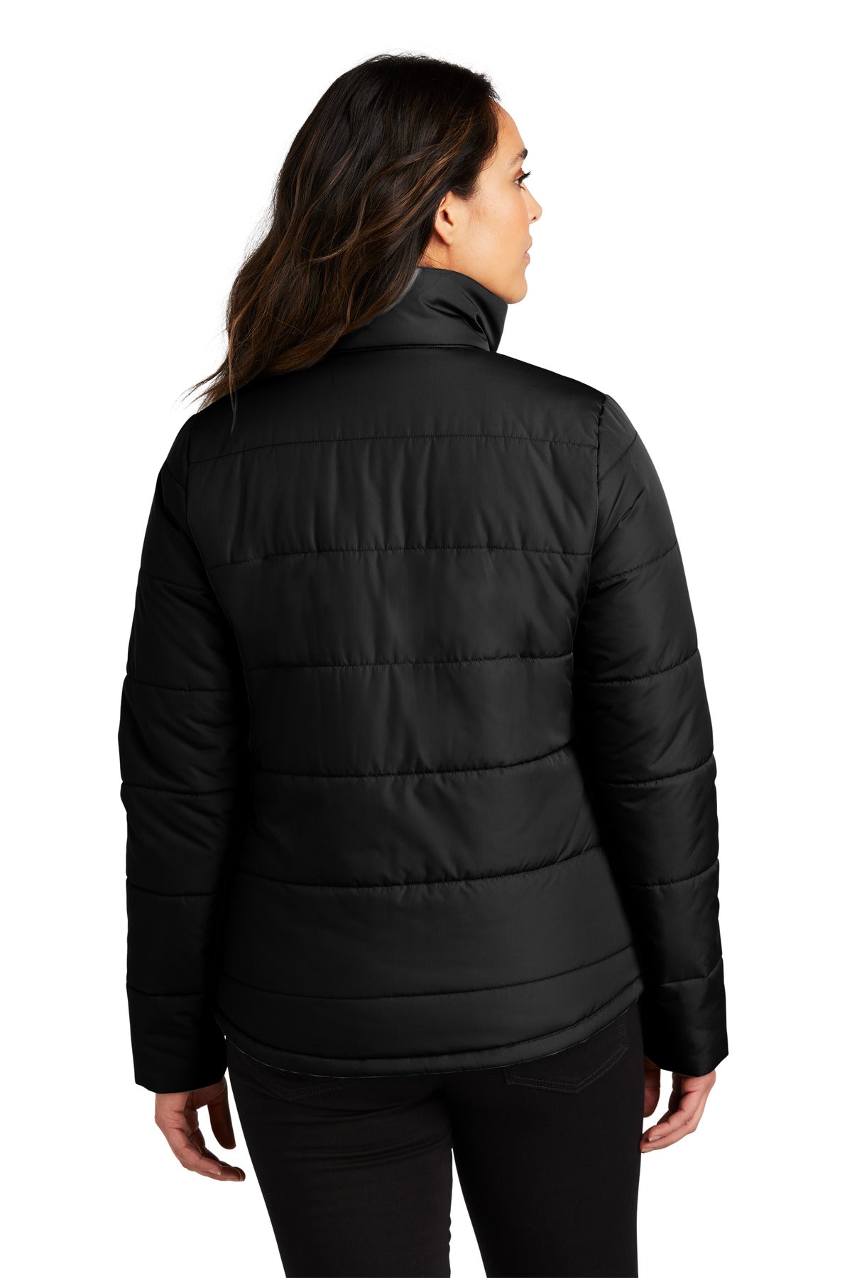 Custom Embroidered Port Authority Women's Puffer Jacket L852,Deep Black