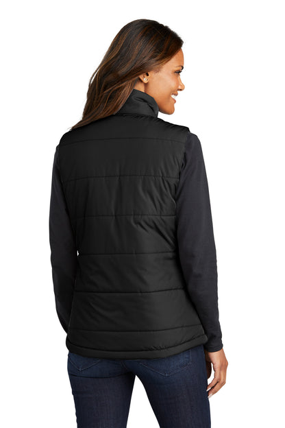 Custom Embroidered Port Authority Women's Puffer Vest L853,Deep Black