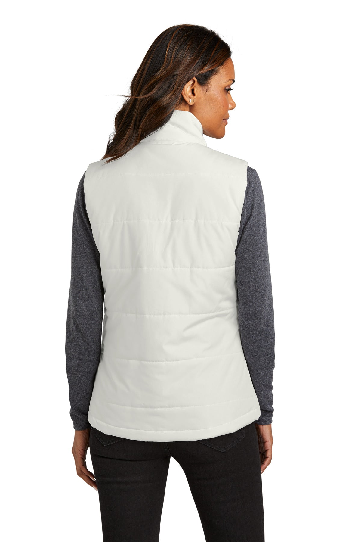 Custom Embroidered Port Authority Women's Puffer Vest L853,Marshmallow