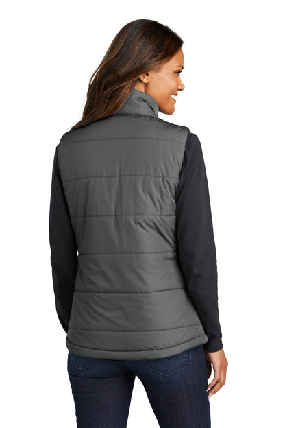 Custom Embroidered Port Authority Women's Puffer Vest L853,Shadow Grey
