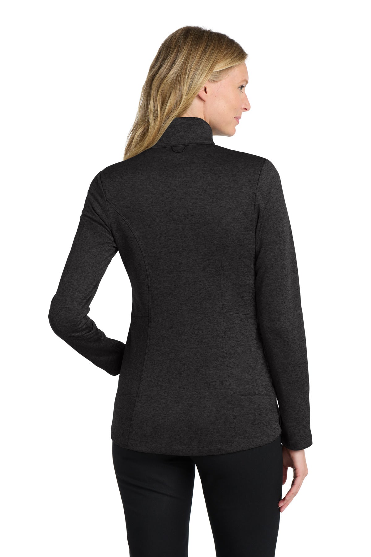 Custom Embroidered Port Authority  Women's Collective Striated Fleece Jacket. L905,Deep Black Heather