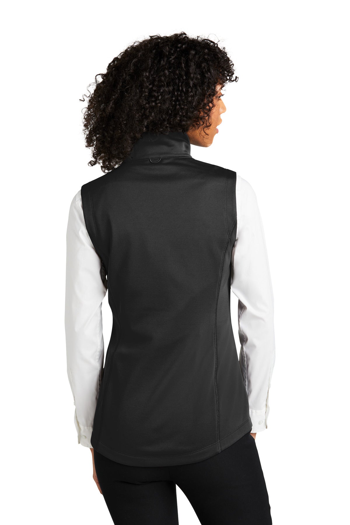 Custom Embroidered Port Authority Women's Collective Smooth Fleece Vest L906,Deep Black