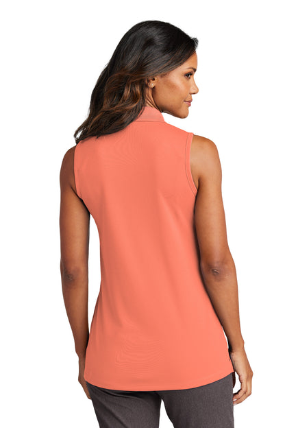 Custom Embroidered Port Authority Women's Dry Zone UV Micro-Mesh Sleeveless Polo LK110SV,Coral Splash