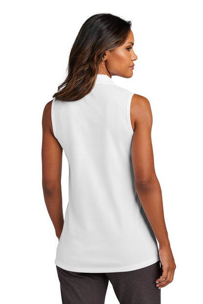 Custom Embroidered Port Authority Women's Dry Zone UV Micro-Mesh Sleeveless Polo LK110SV,White