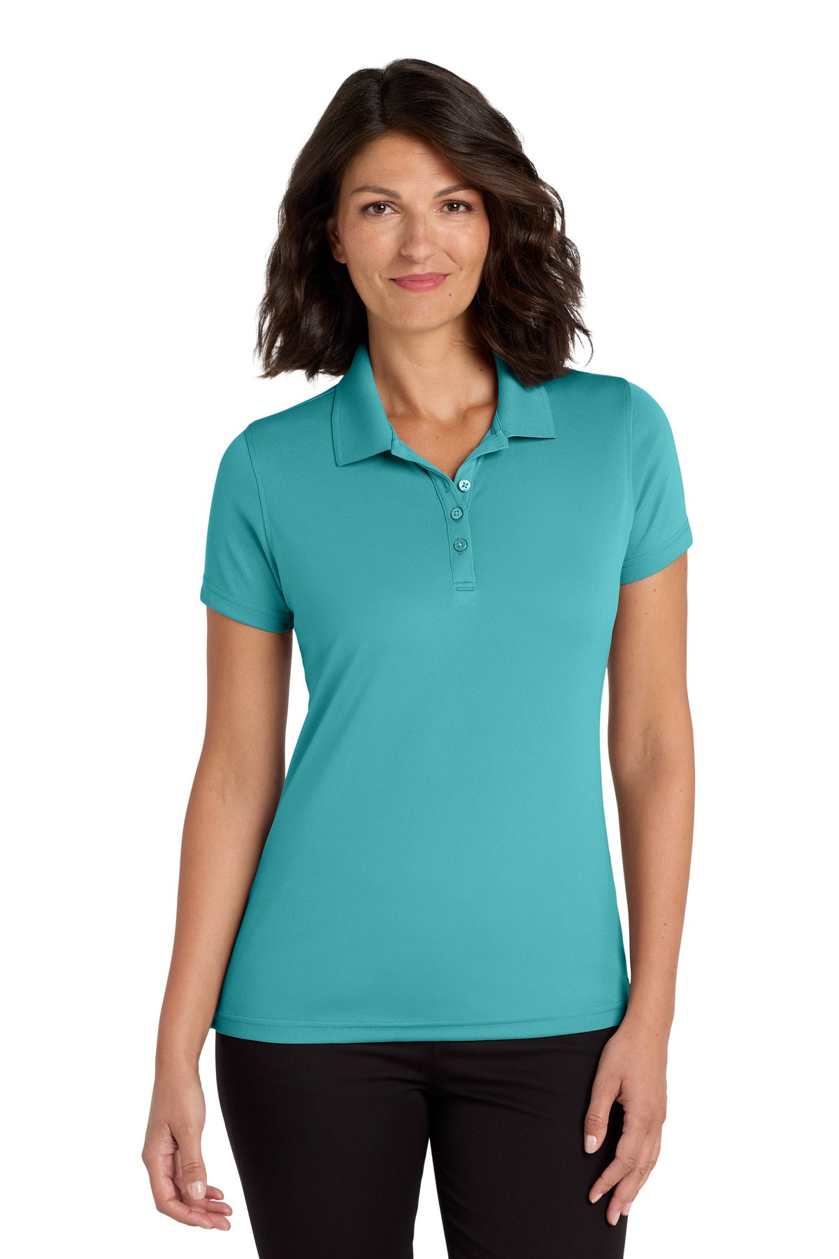 Port Authority Women's Dry Zone UV Micro-Mesh Polo. LK110 Aquamarine