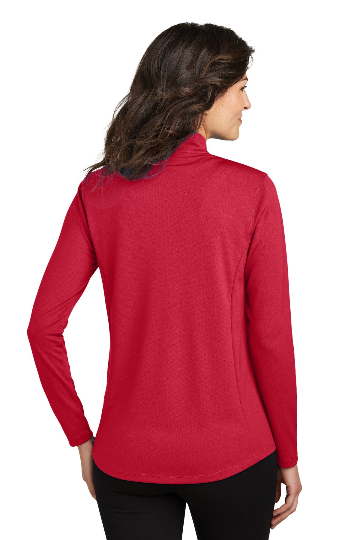 Custom Embroidered Port Authority Women's Dry Zone UV Micro-Mesh 1/4-Zip LK112,Rich Red