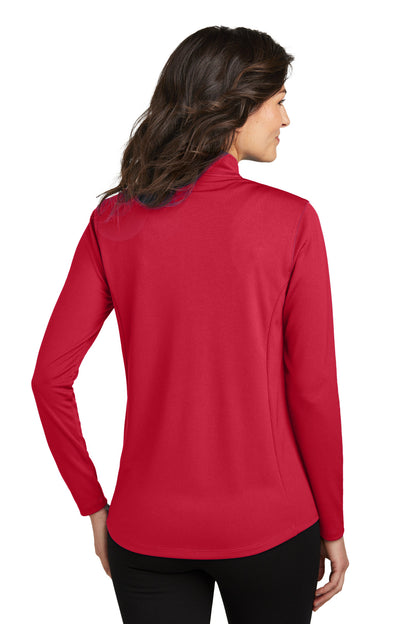 Custom Embroidered Port Authority Women's Dry Zone UV Micro-Mesh 1/4-Zip LK112,Rich Red