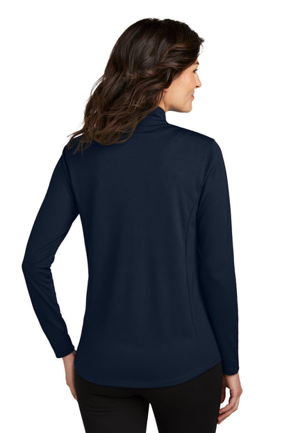 Custom Embroidered Port Authority Women's Dry Zone UV Micro-Mesh 1/4-Zip LK112,River Blue Navy