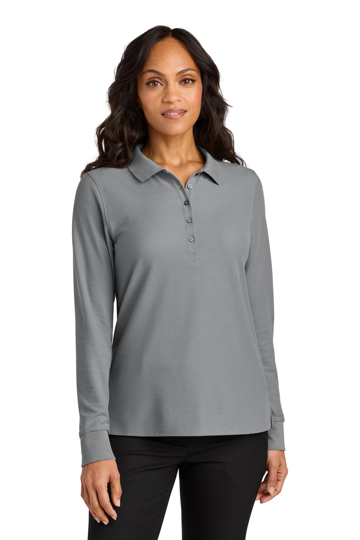 Custom Embroidered Port Authority Polos in Gusty Grey