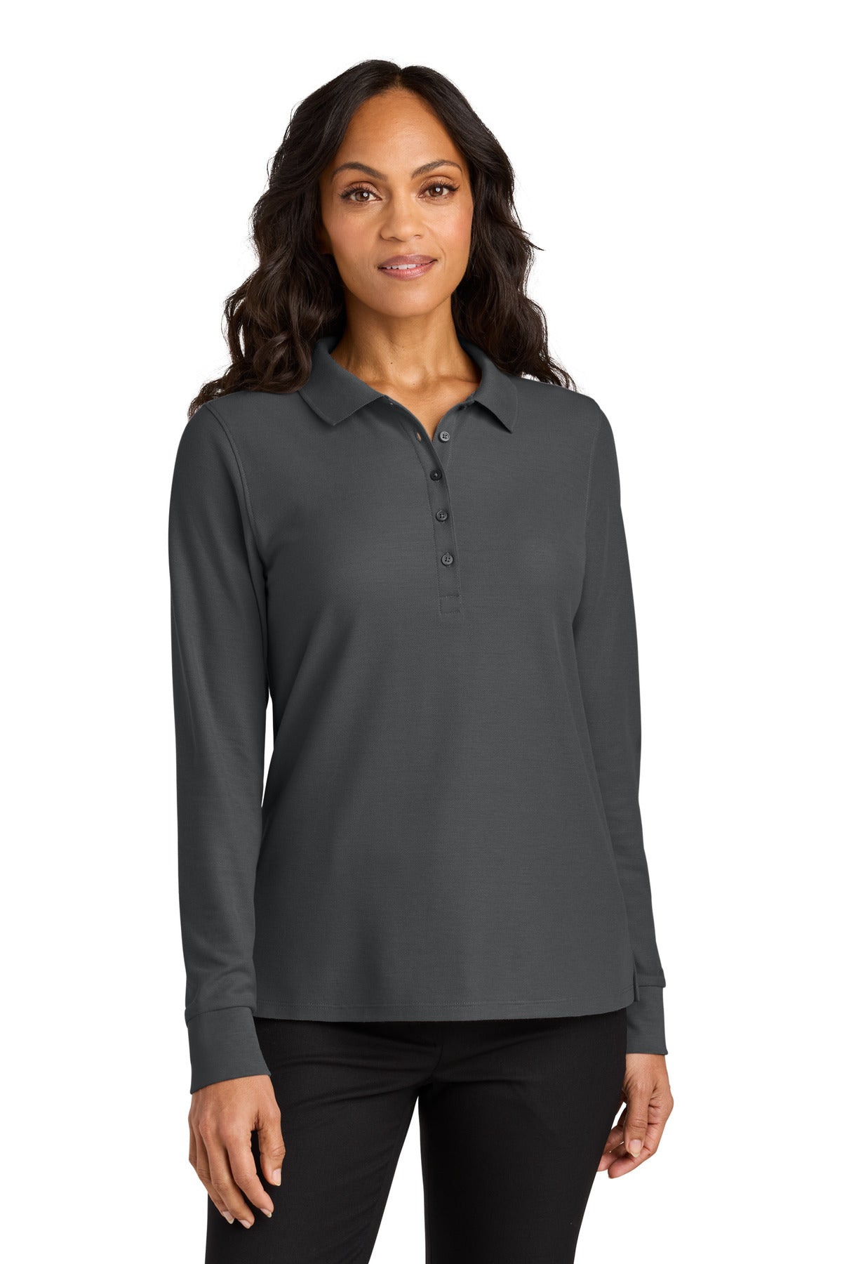 Custom Embroidered Port Authority Polos in Storm Grey