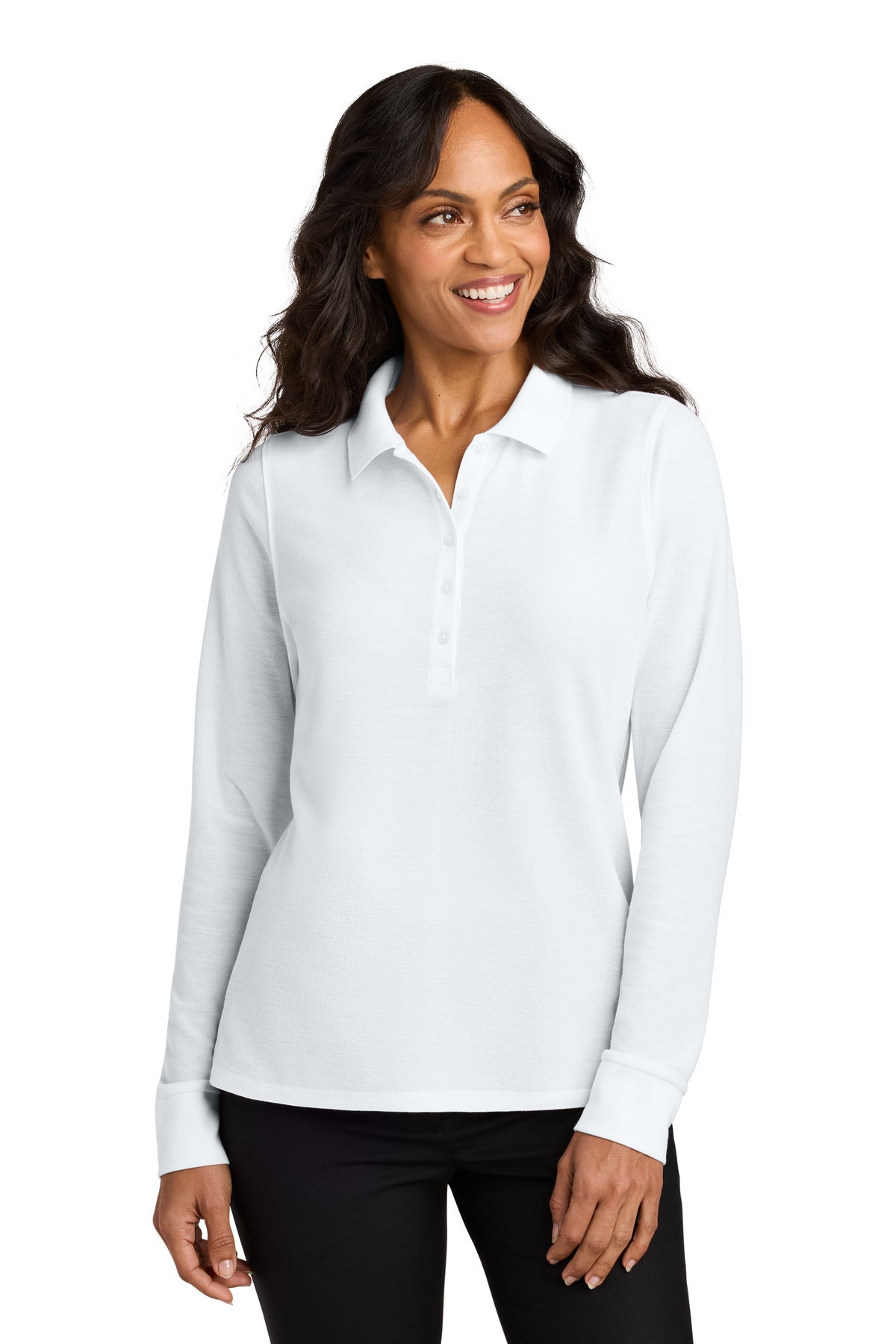 Custom Embroidered Port Authority Polos in White