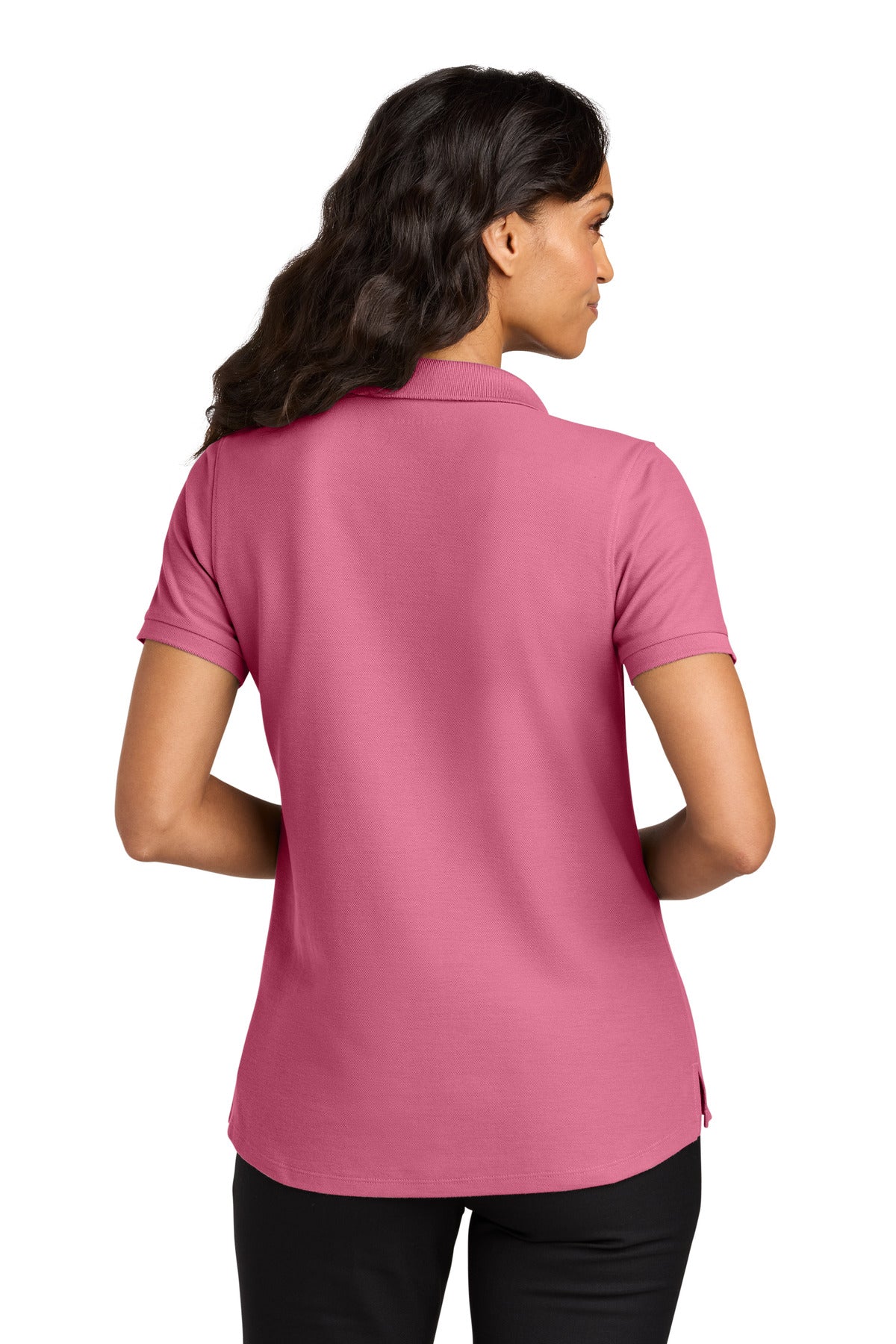 Custom Embroidered Port Authority Polos in Awareness Pink