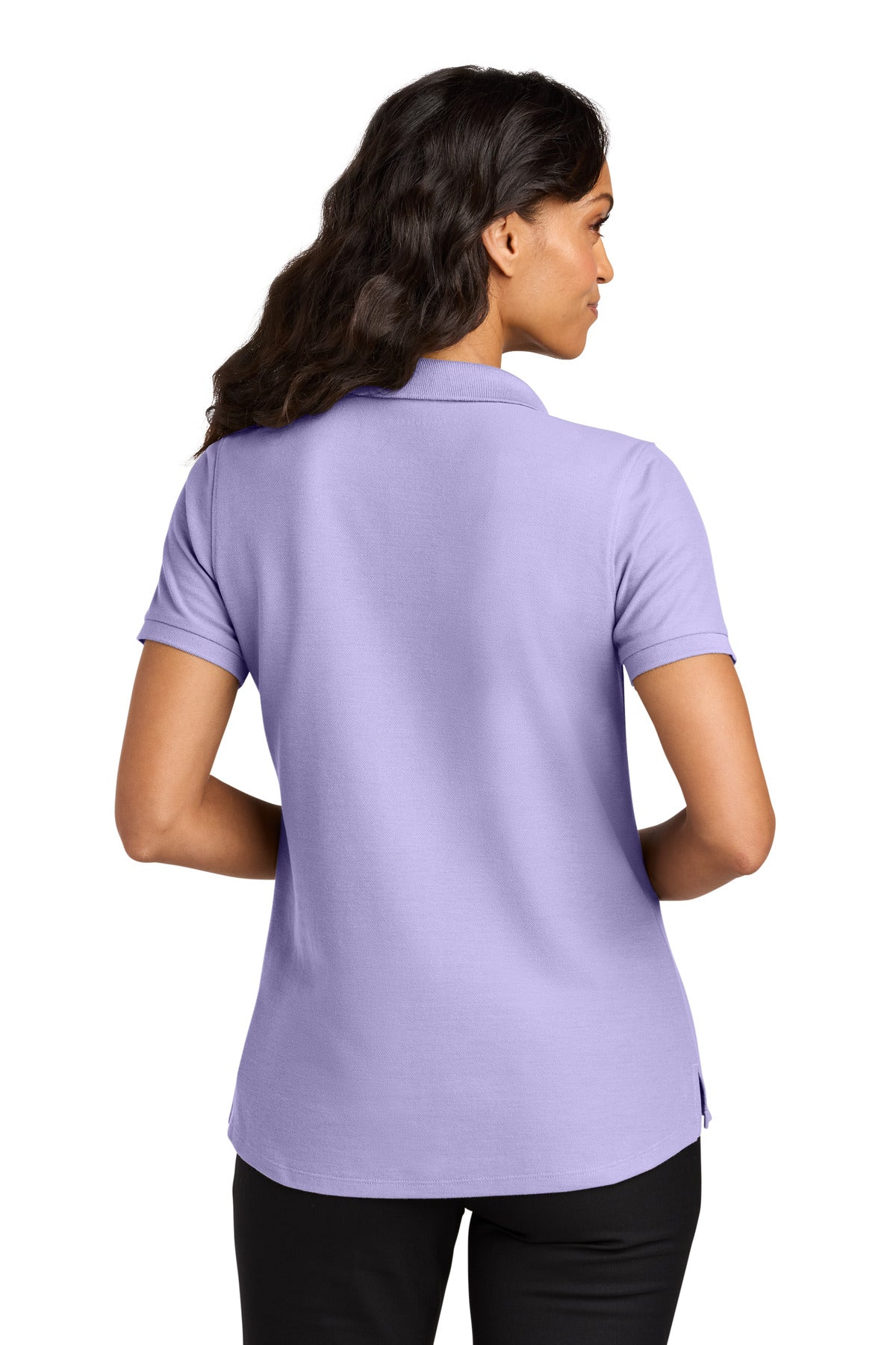 Custom Embroidered Port Authority Polos in Bright Lavender
