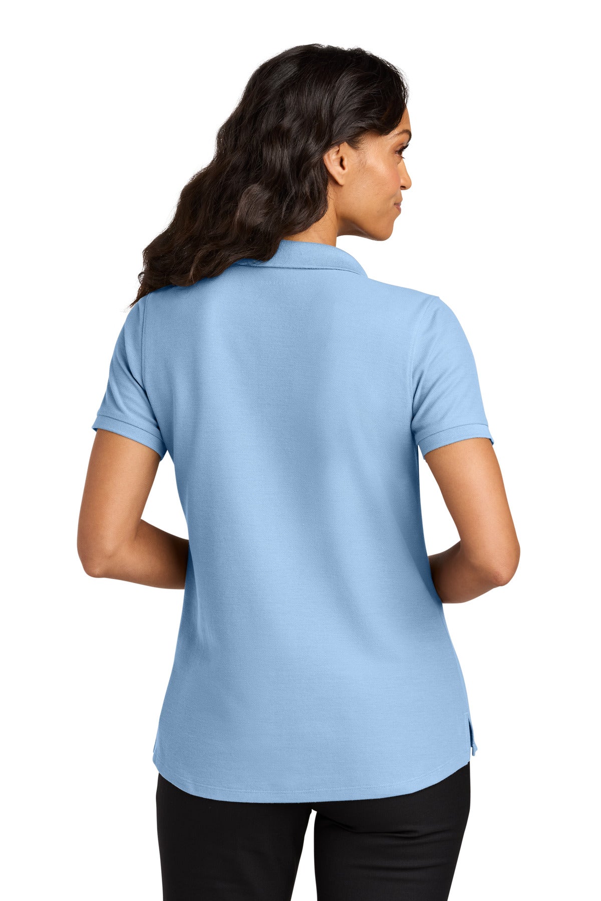 Custom Embroidered Port Authority Polos in Cloud Blue
