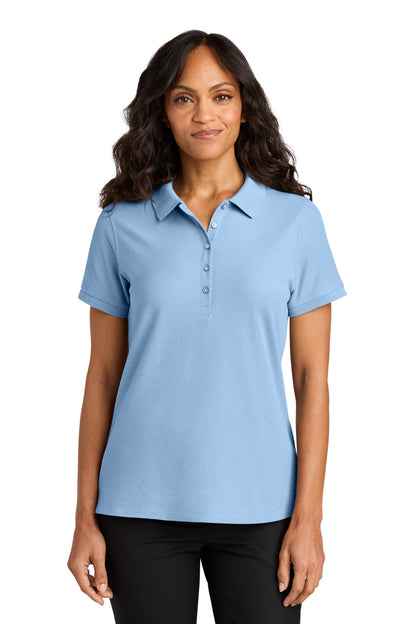 Custom Embroidered Port Authority Polos in Cloud Blue