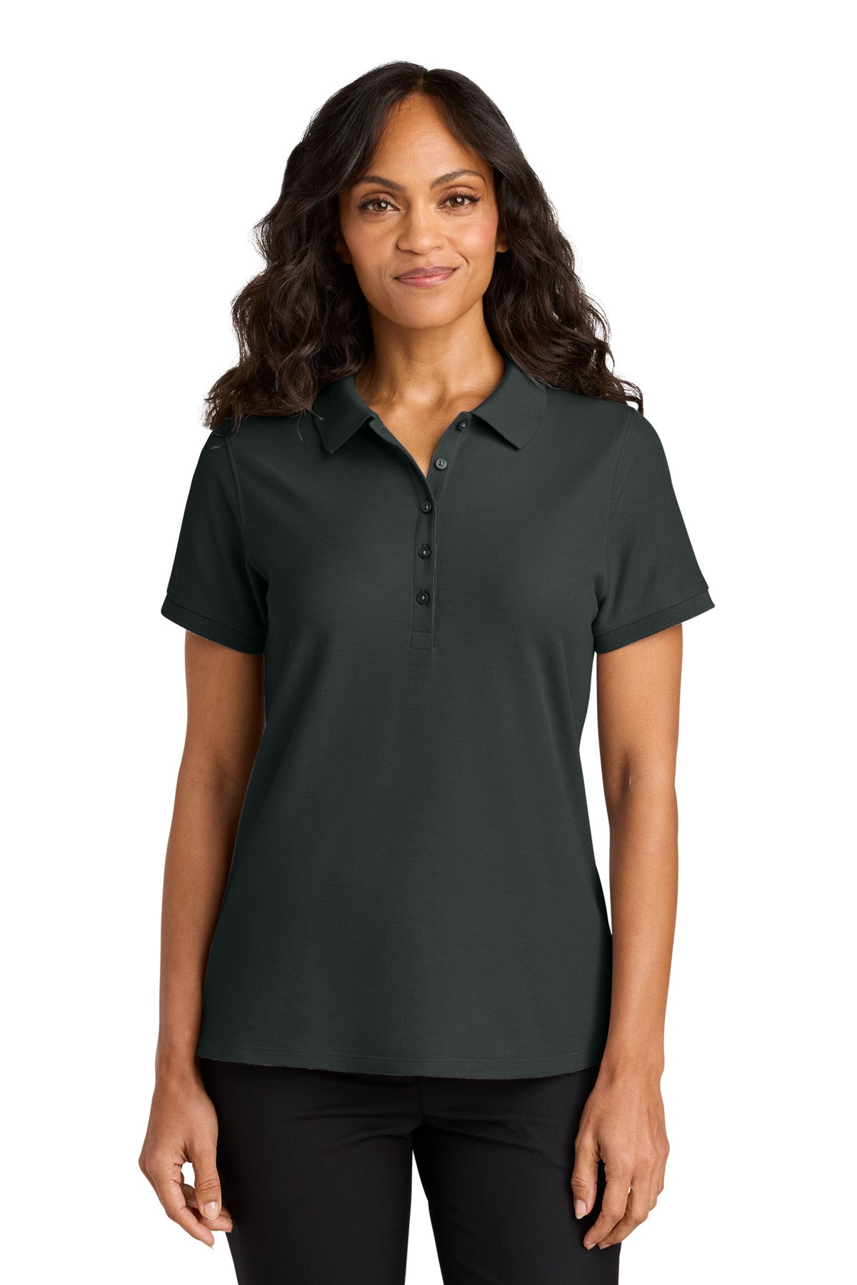 Custom Embroidered Port Authority Polos in Grey Smoke