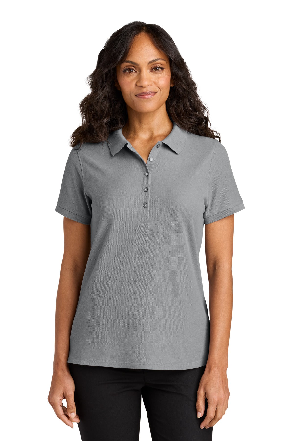 Custom Embroidered Port Authority Polos in Gusty Grey