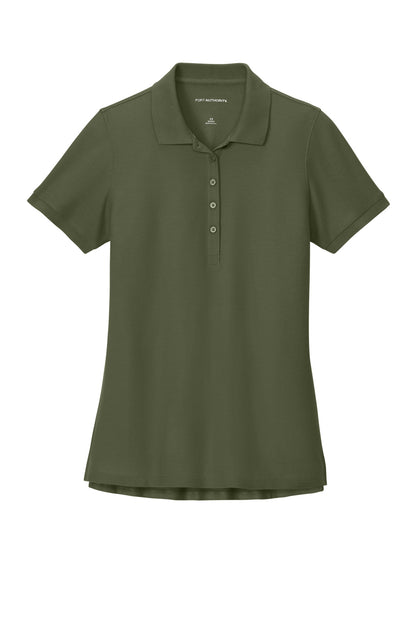 Custom Embroidered Port Authority Polos in Olive Drab Green