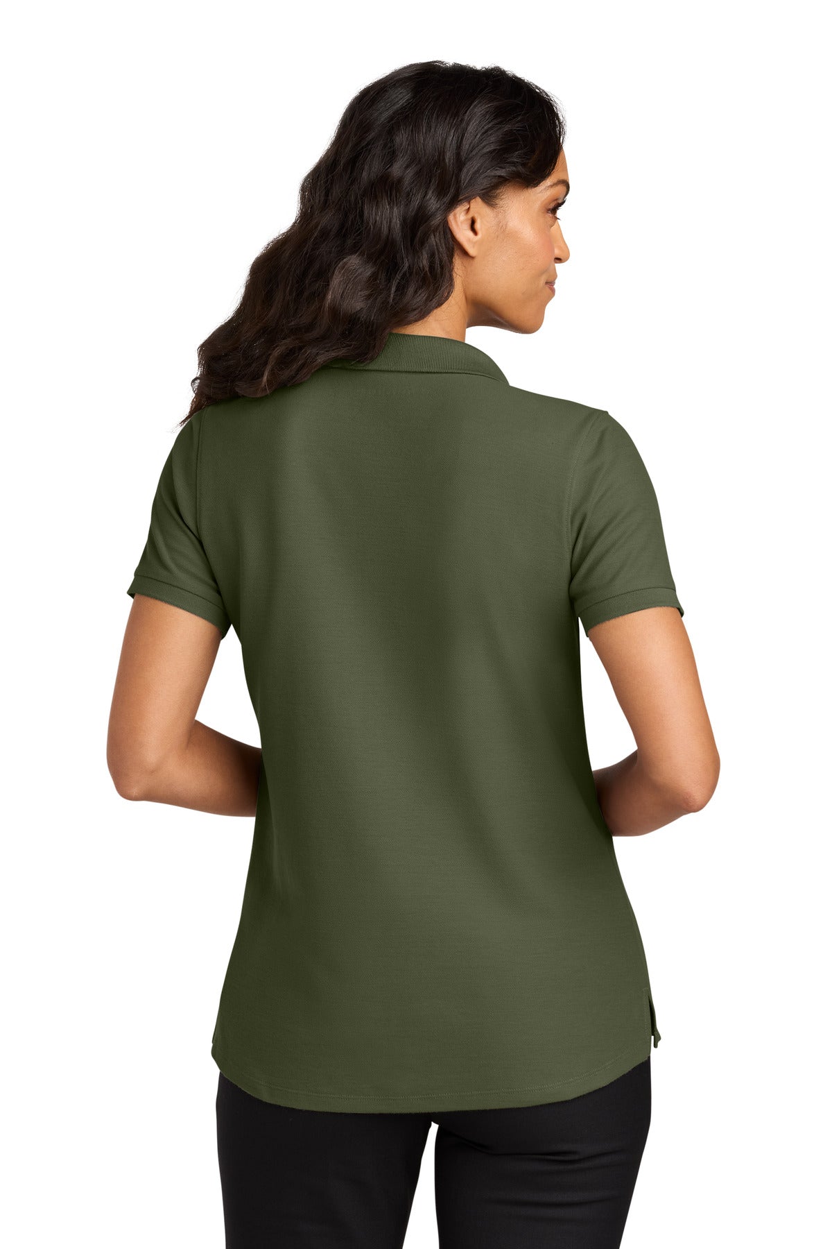 Custom Embroidered Port Authority Polos in Olive Drab Green