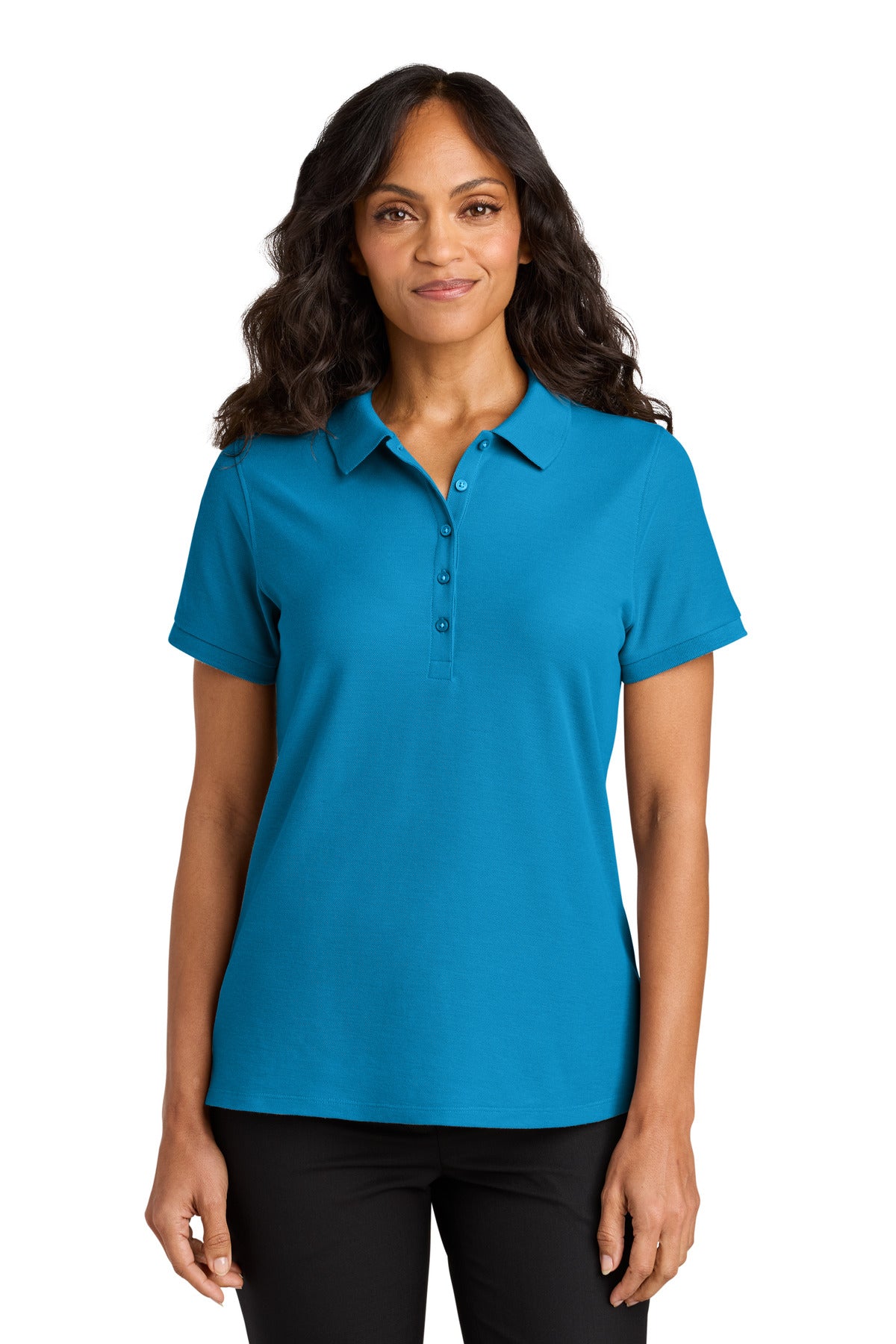 Custom Embroidered Port Authority Polos in Parcel Blue