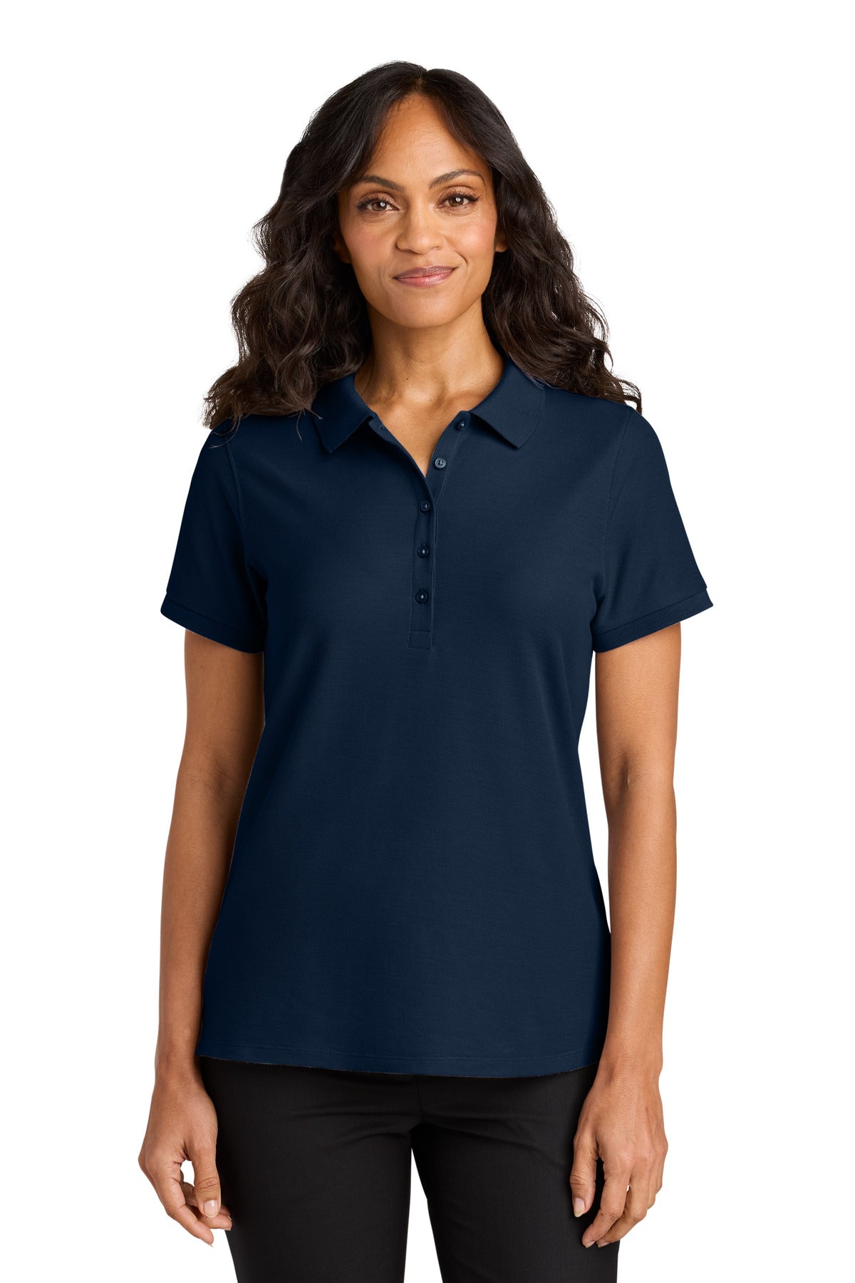 Custom Embroidered Port Authority Polos in River Blue Navy