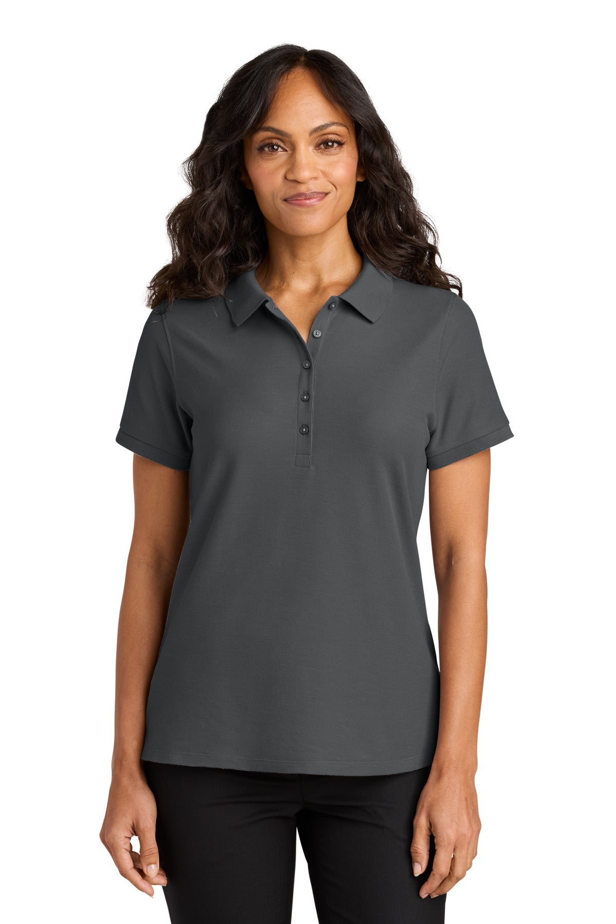Custom Embroidered Port Authority Polos in Storm Grey