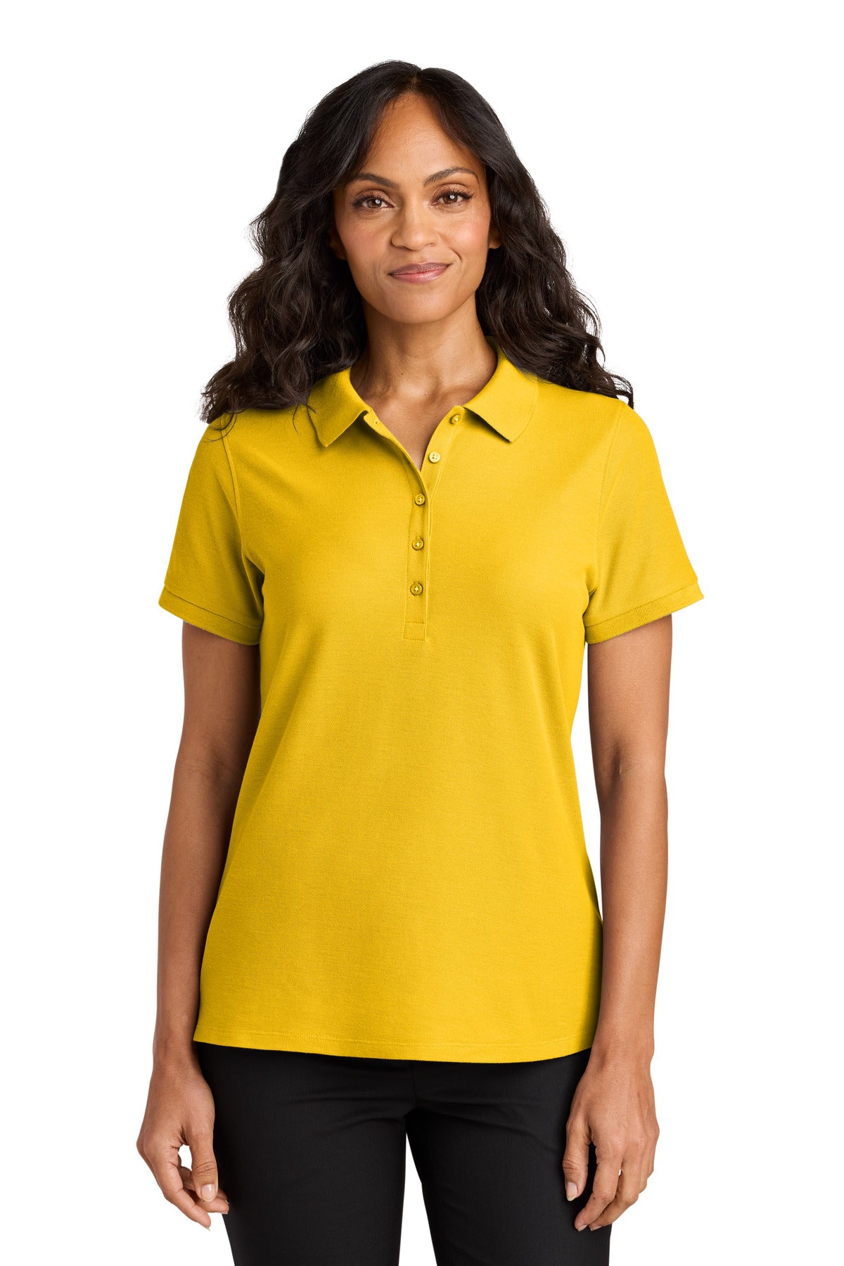 Custom Embroidered Port Authority Polos in Sunflower Yellow