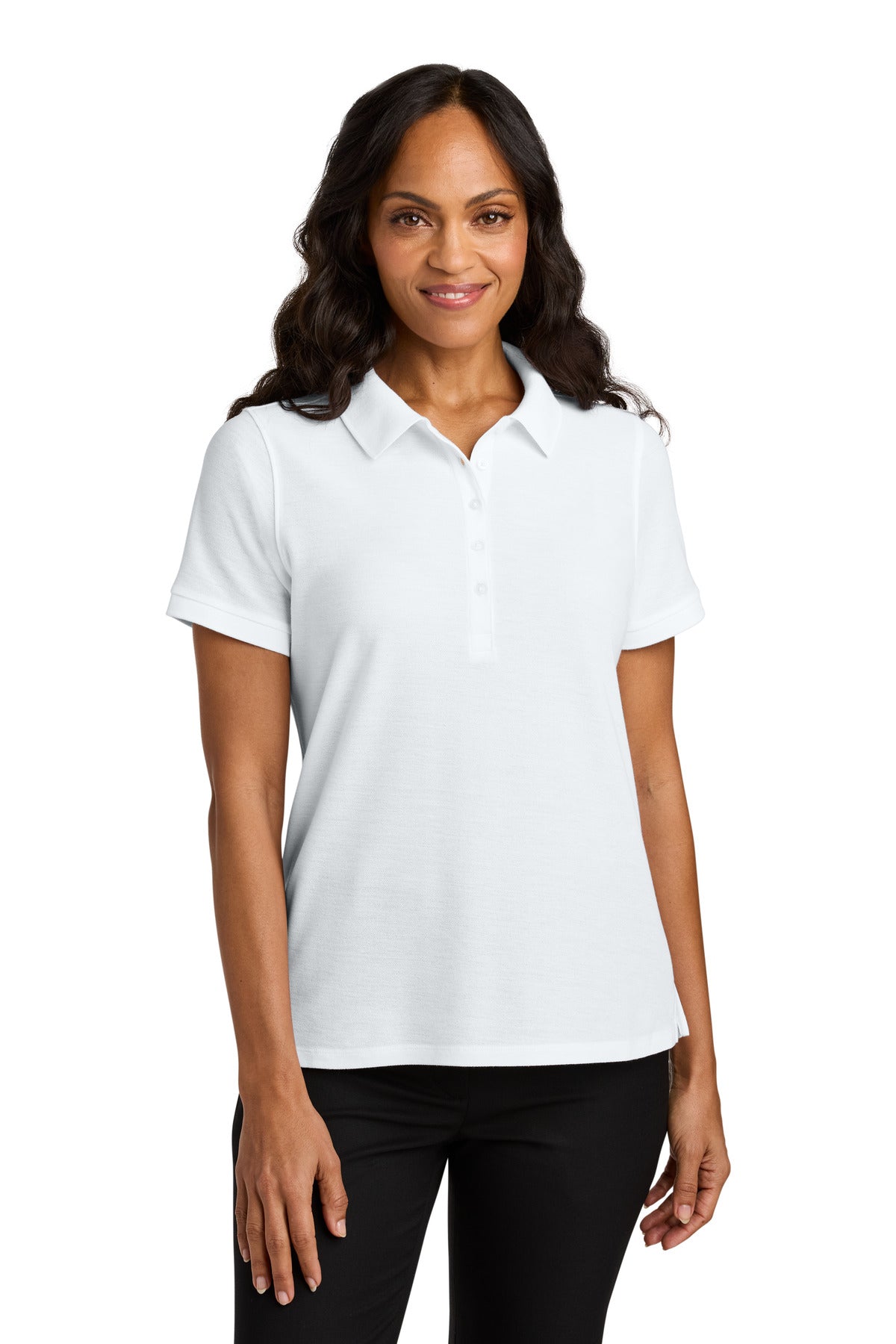 Custom Embroidered Port Authority Polos in White