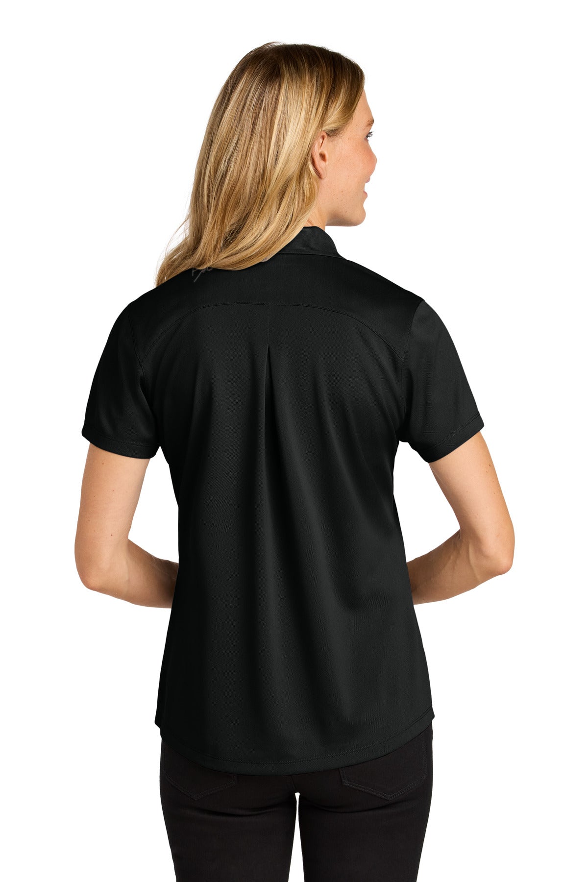 Custom Embroidered Port Authority Women's Wearever Performance Pique Polo LK240,Deep Black