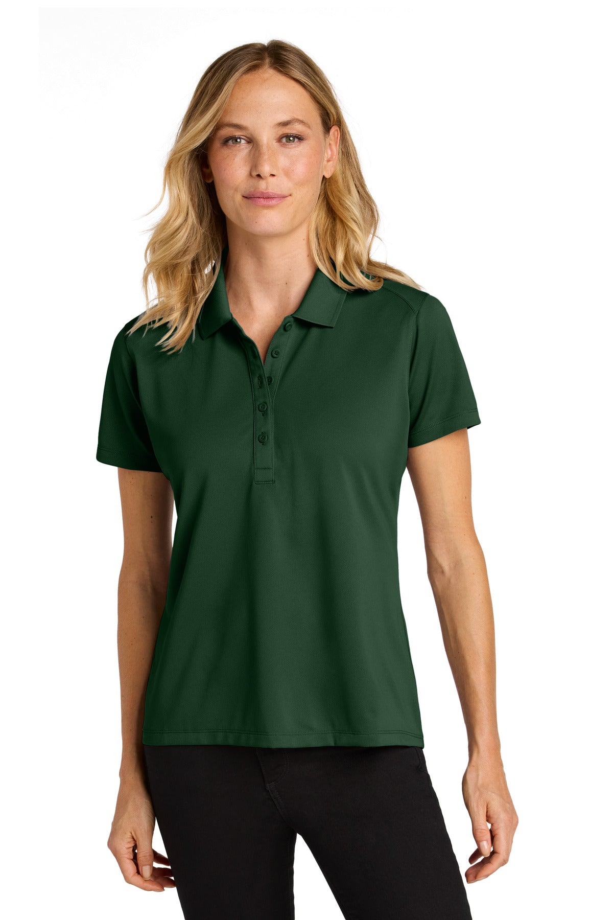 Custom Embroidered Port Authority Polos/Knits in Deep Forest Green
