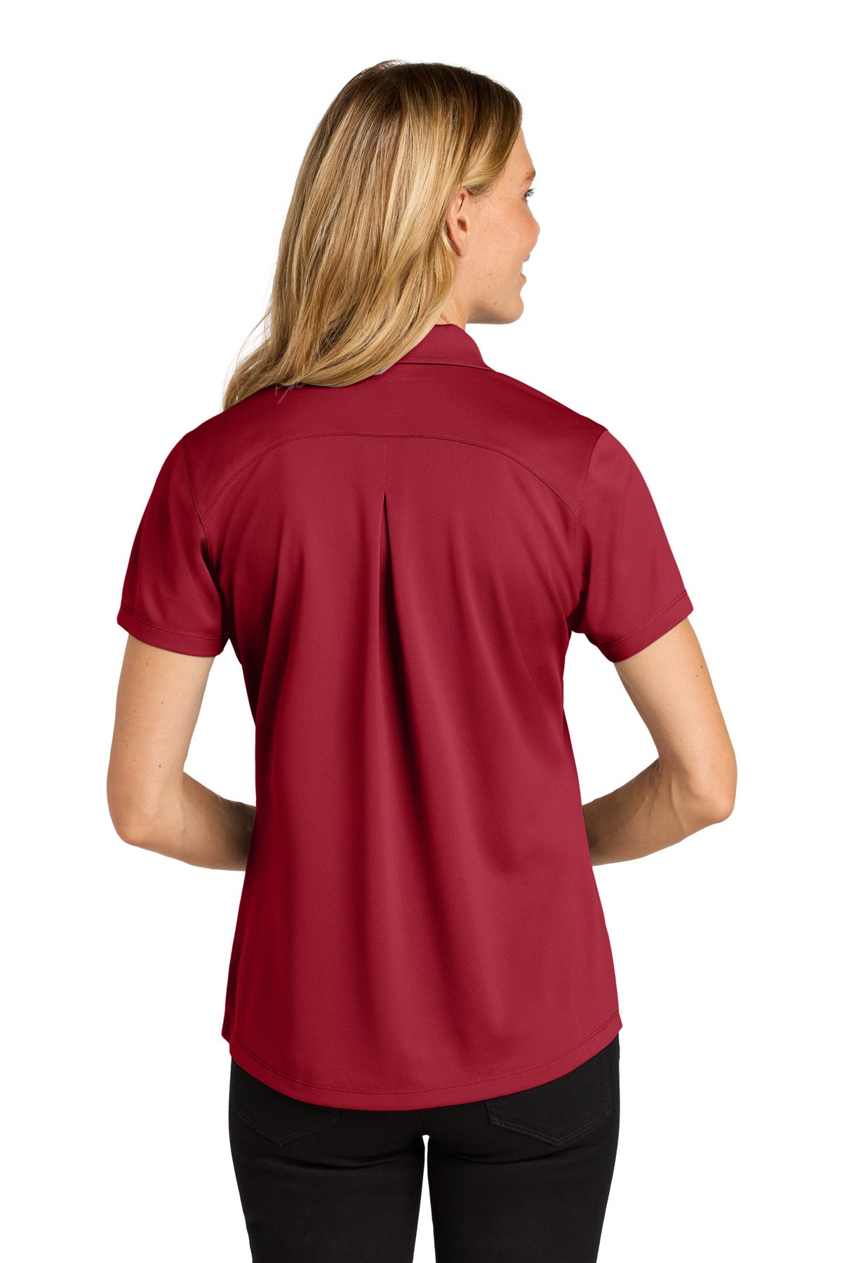 Custom Embroidered Port Authority Women's Wearever Performance Pique Polo LK240,Rich Red
