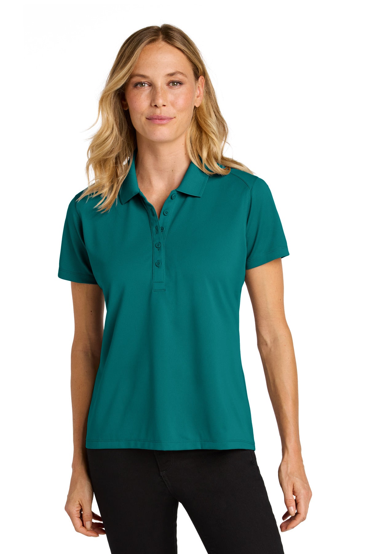 Custom Embroidered Port Authority Polos/Knits in Teal Green