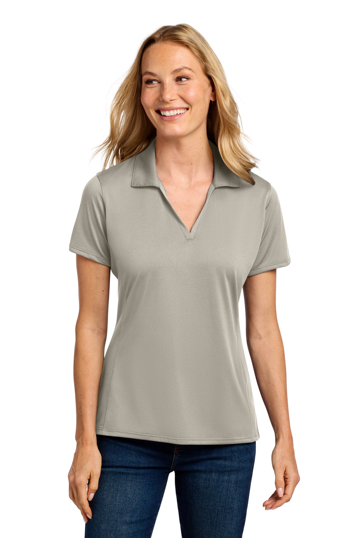Custom Embroidered Port Authority Polos/Knits in Silver