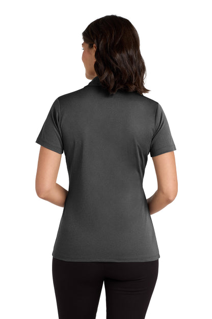 Custom Embroidered Port Authority  Women's Heathered Silk Touch  Performance Polo. LK542,Black Heather