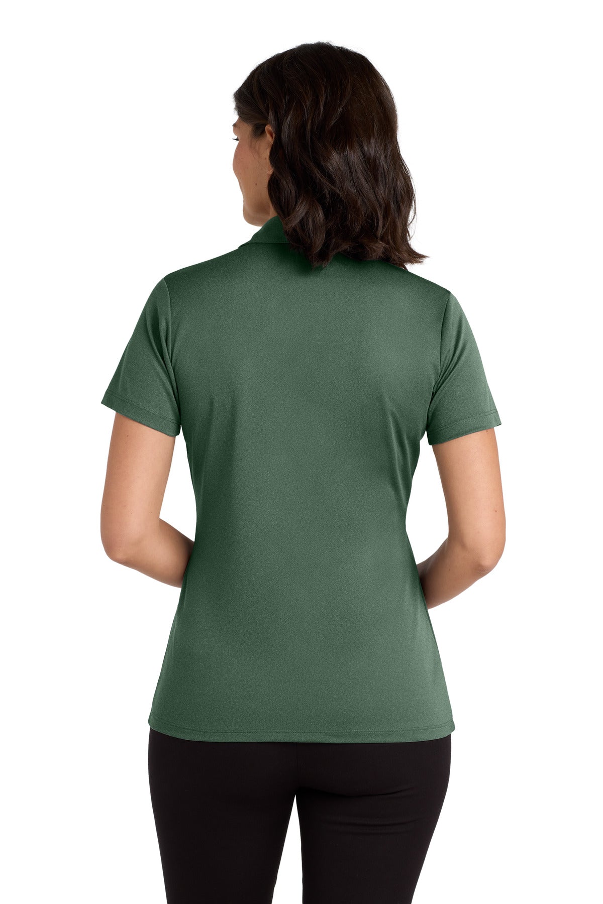Custom Embroidered Port Authority  Women's Heathered Silk Touch  Performance Polo. LK542,Green Glen Heather