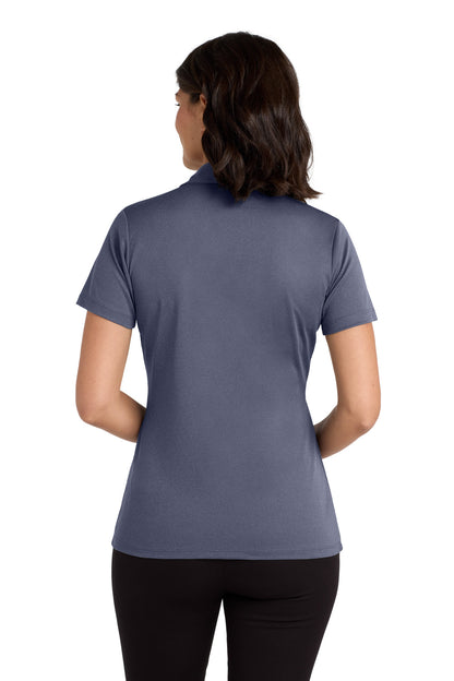 Custom Embroidered Port Authority  Women's Heathered Silk Touch  Performance Polo. LK542,Navy Heather