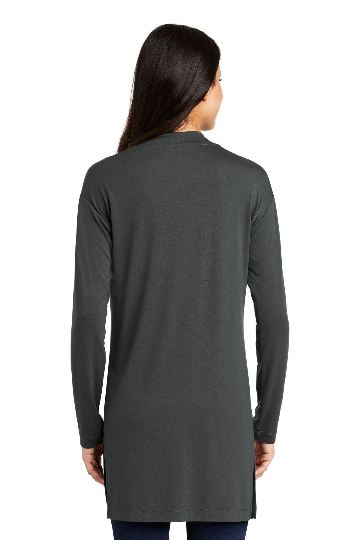 Custom Embroidered Port Authority  Women's Concept Long Pocket Cardigan . LK5434,Grey Smoke