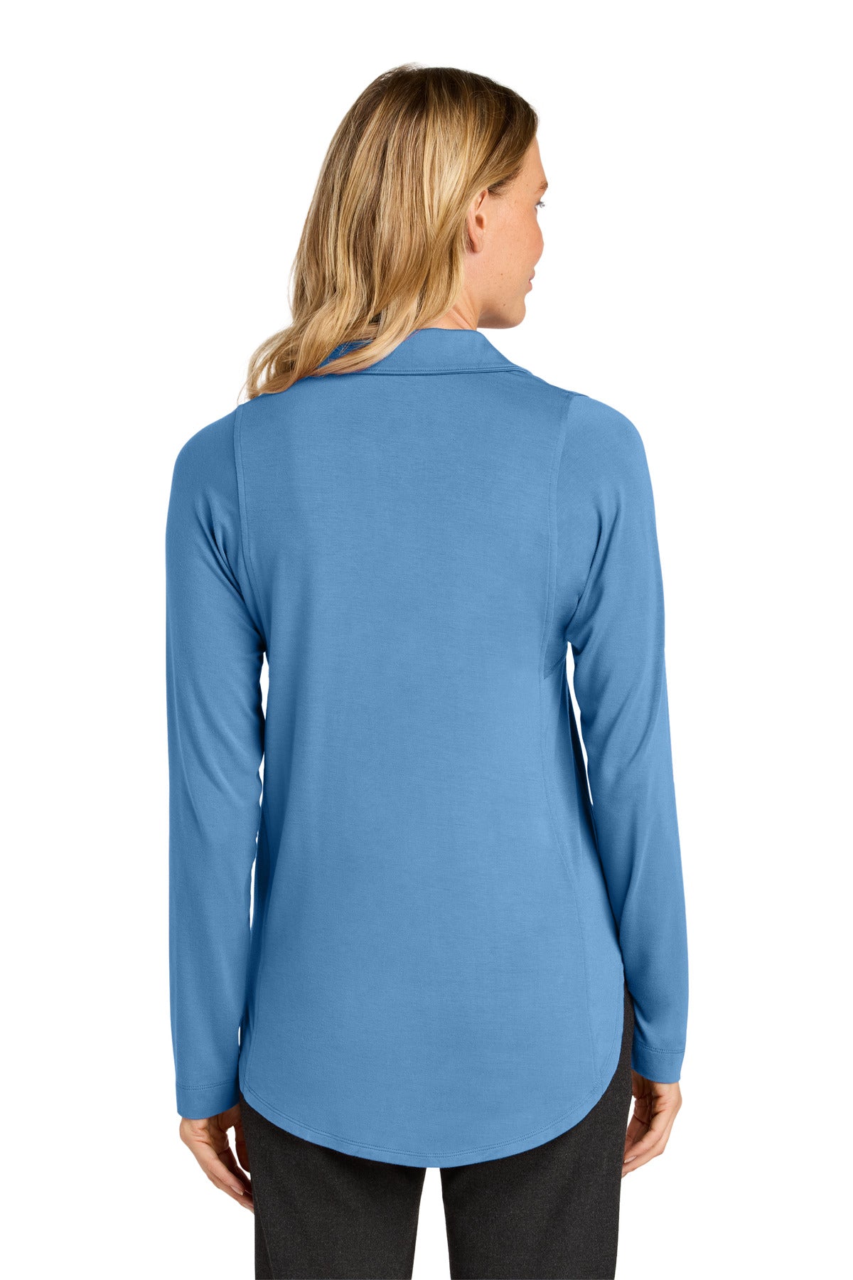 Custom Embroidered Port Authority Women's Luxe Knit Button Tunic LK5602,Carolina Blue