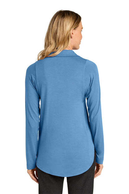 Custom Embroidered Port Authority Women's Luxe Knit Button Tunic LK5602,Carolina Blue