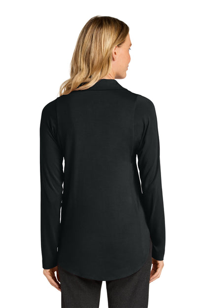 Custom Embroidered Port Authority Women's Luxe Knit Button Tunic LK5602,Deep Black