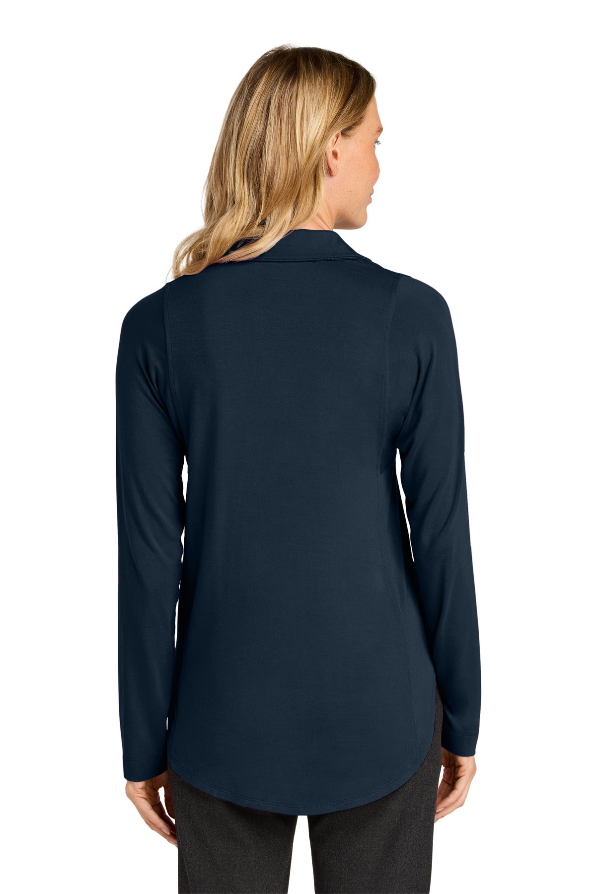 Custom Embroidered Port Authority Women's Luxe Knit Button Tunic LK5602,River Blue Navy