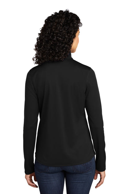 Custom Embroidered Port Authority  Women's Silk Touch  Performance 1/4-Zip LK584,Black/ Steel Grey