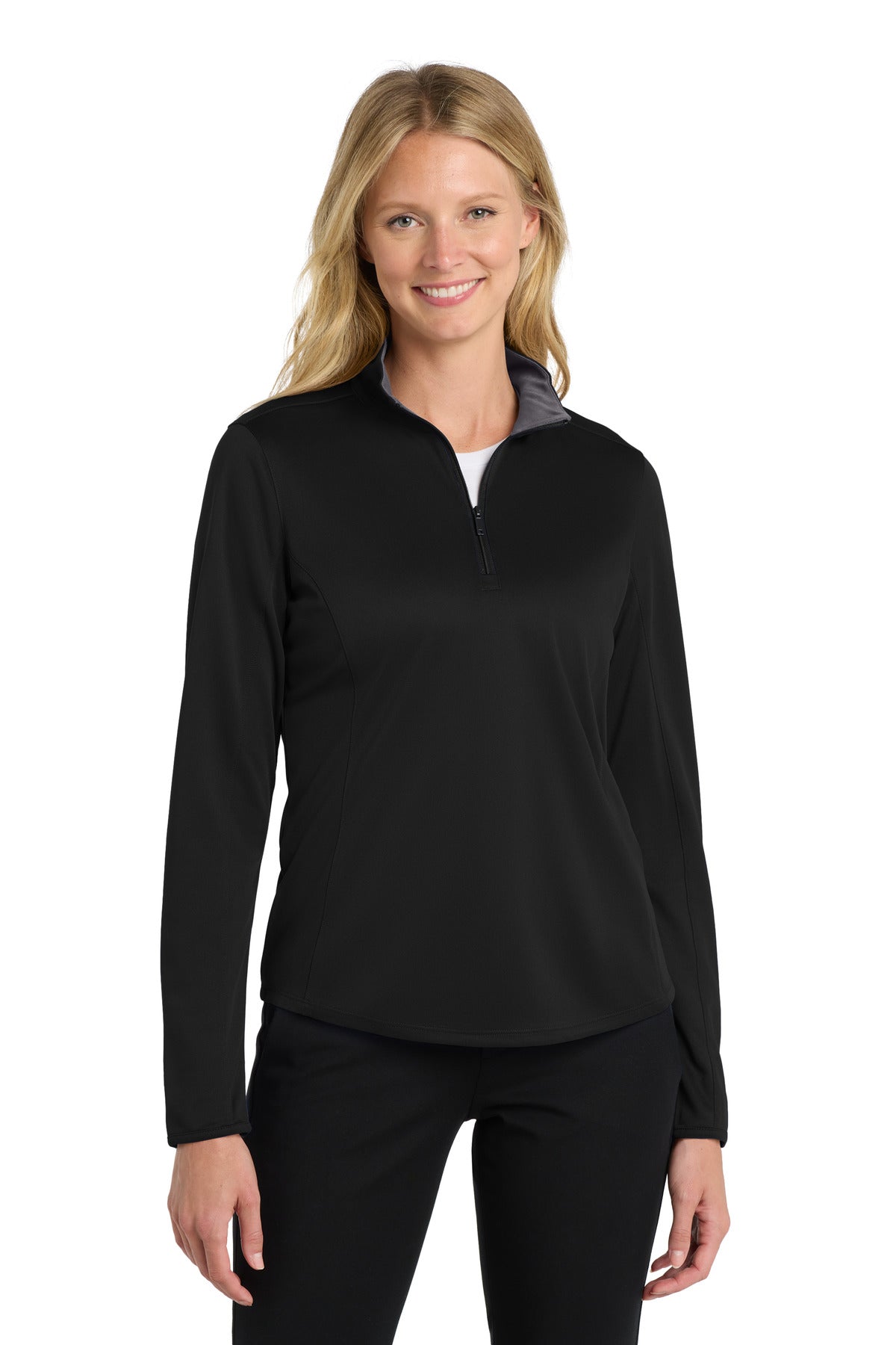 Custom Embroidered Port Authority Sweatshirts in Black/ Steel Grey