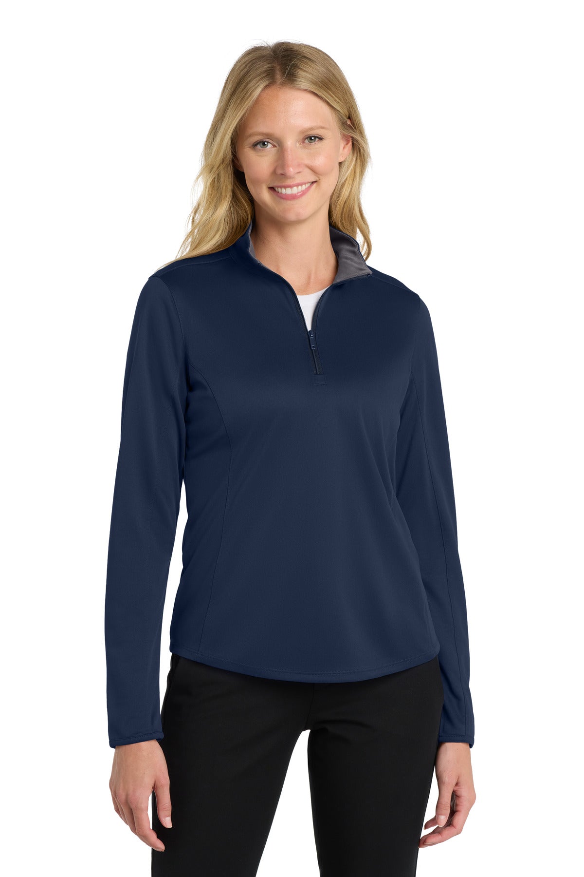 Custom Embroidered Port Authority Sweatshirts in Navy/ Steel Grey