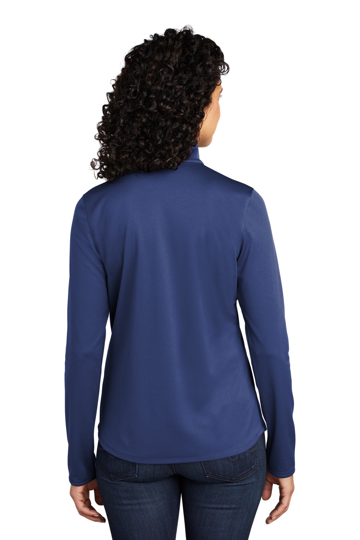 Custom Embroidered Port Authority  Women's Silk Touch  Performance 1/4-Zip LK584,Royal/ Steel Grey