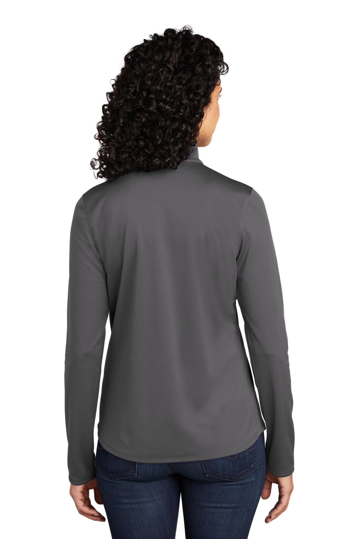 Custom Embroidered Port Authority  Women's Silk Touch  Performance 1/4-Zip LK584,Steel Grey/ Black