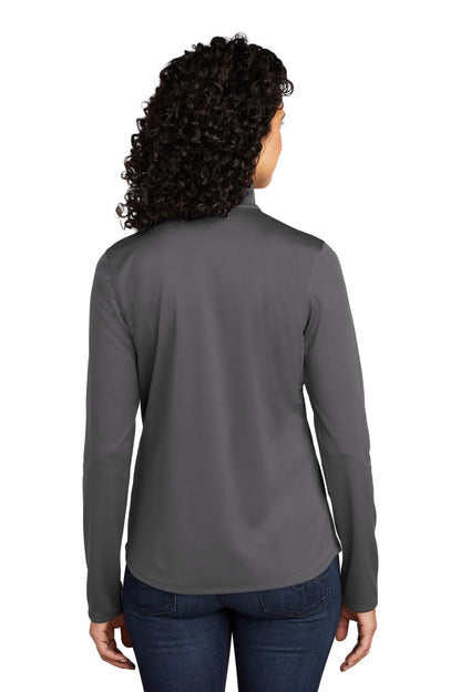 Custom Embroidered Port Authority  Women's Silk Touch  Performance 1/4-Zip LK584,Steel Grey/ Black